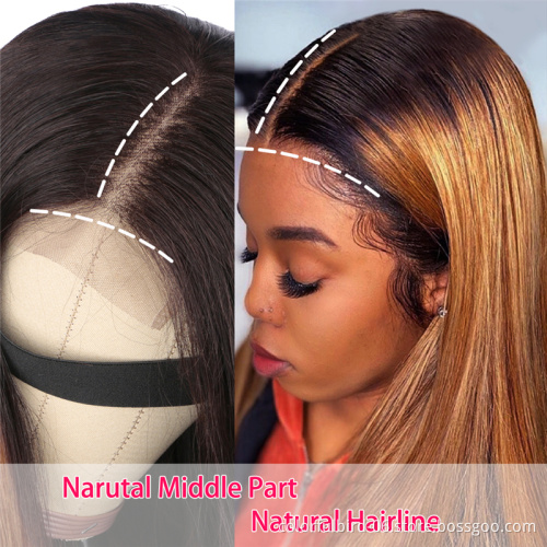 Malaysian Ombre Human Hair Wig For Women 4x4 Blonde Lace Front Wig Human Hair 1b30 Pre Colored Straight Hair